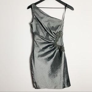Jessica McClintock 4 One Shoulder Sequin Dress
